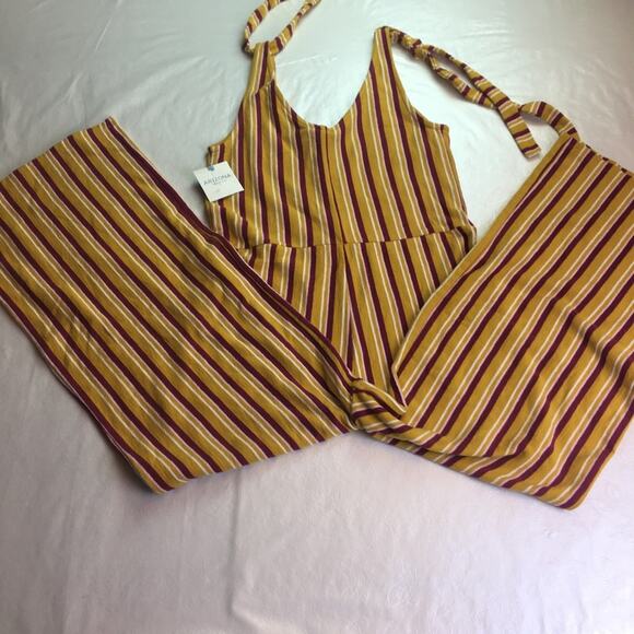 Arizona Jean Co. Striped Jumpsuit Gold Multi Small - Picture 12 of 15